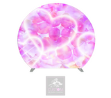 Pink Hearts Half Circle Backdrop Cover (DOUBLE SIDED)
