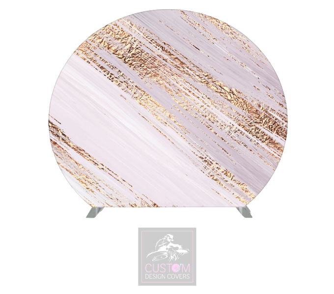 Pink & Gold Abstract Half Circle Backdrop Cover