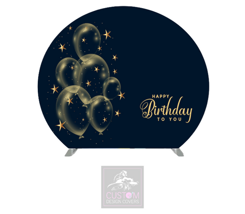 Happy Birthday Half Circle Backdrop Cover (DOUBLE SIDED)