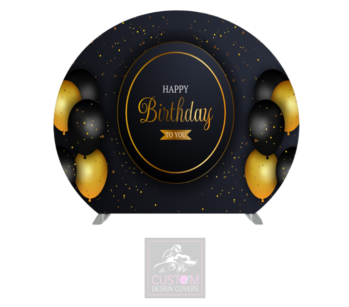 Happy Birthday Half Circle Backdrop Cover (DOUBLE SIDED)