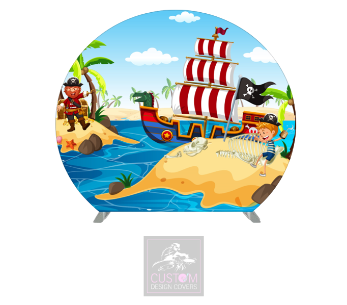 Pirate Scene Half Circle Backdrop Cover