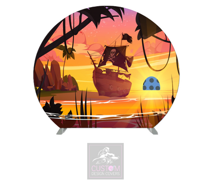 Pirate Ship Half Circle Backdrop Cover