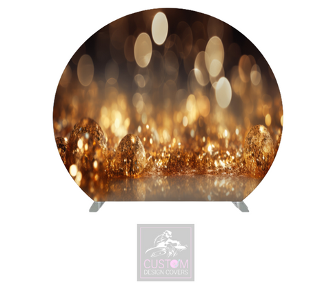 Gold Glitter Effect Half Circle Backdrop Cover (DOUBLE SIDED)