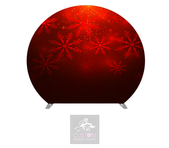 Red Snowflake Half Circle Backdrop Cover