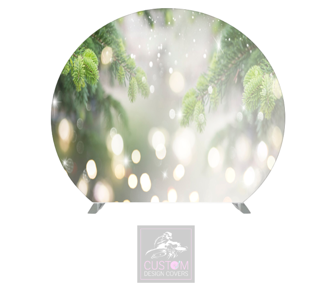 Snowy Tree Half Circle Backdrop Cover