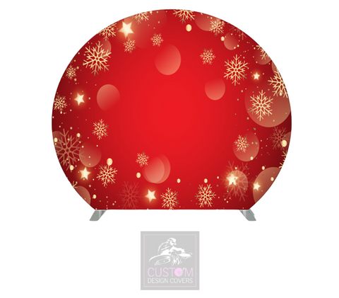 Gold Snowflake Half Circle Backdrop Cover (DOUBLE SIDED)