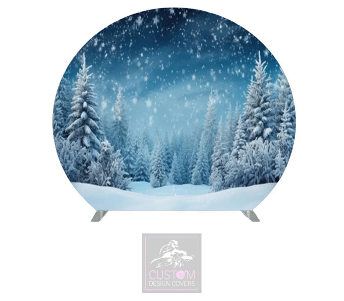 Christmas Trees Half Circle Pillowcase Backdrop Cover