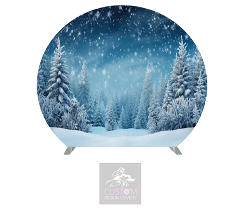 Christmas Trees Half Circle Backdrop Cover (DOUBLE SIDED)I