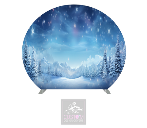 Christmas Trees Half Circle Backdrop Cover (DOUBLE SIDED)