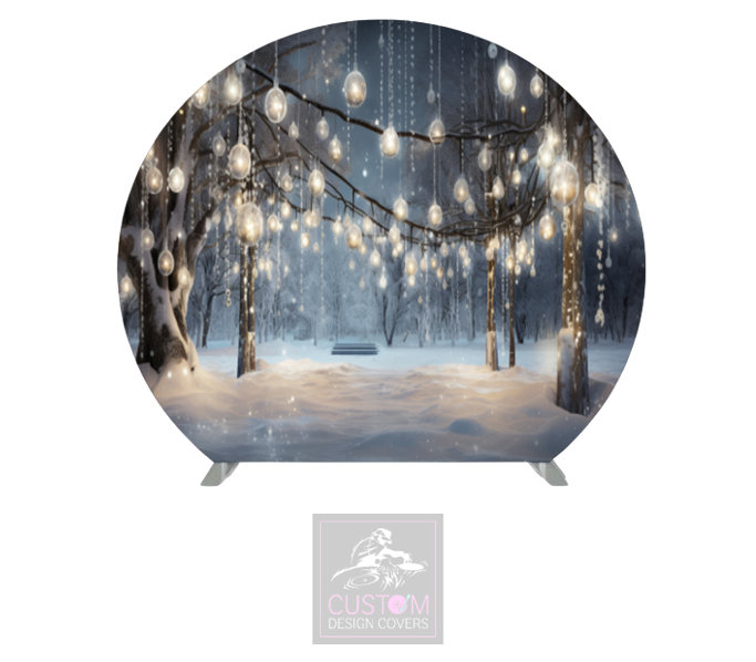 Christmas Night Half Circle Backdrop Cover