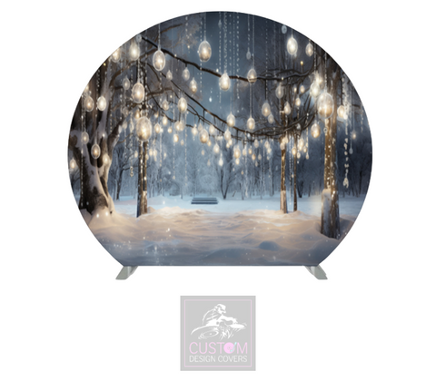 Christmas Night Half Circle Backdrop Cover (DOUBLE SIDED)