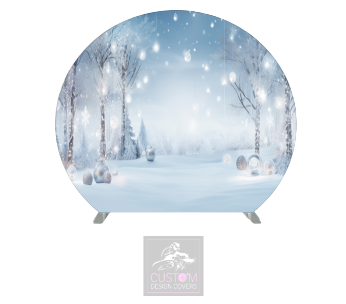 Snowy Half Circle Pillowcase Backdrop Cover