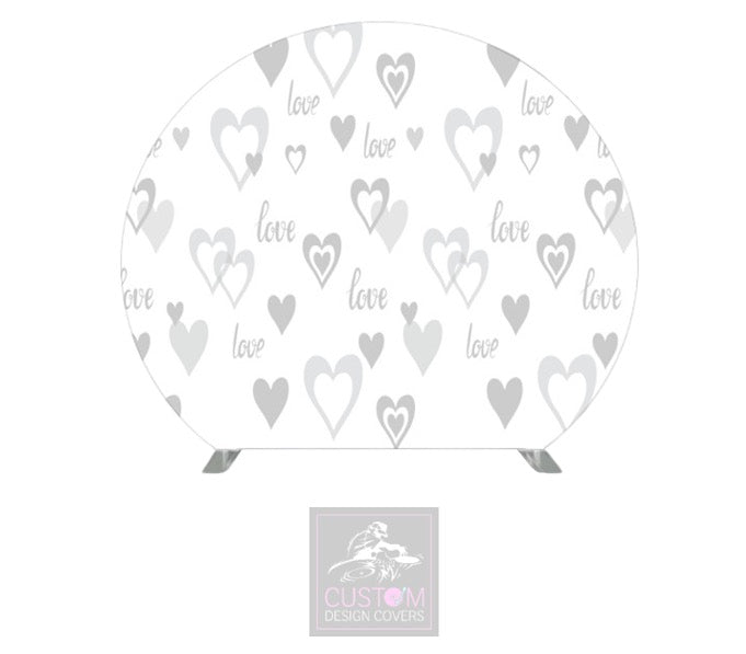 Love & Hearts Half Circle Pillowcase Backdrop Cover