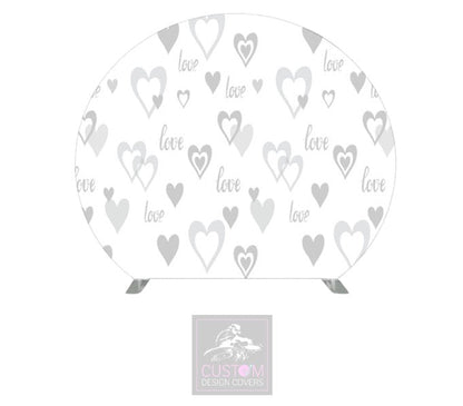 Love & Hearts Half Circle Backdrop Cover (DOUBLE SIDED)