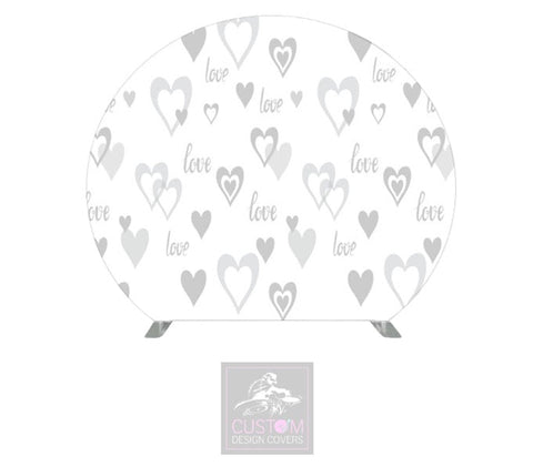 Love & Hearts Half Circle Backdrop Cover (DOUBLE SIDED)