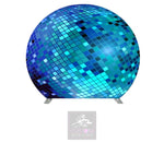 Blue Mirror Ball Half Circle Backdrop Cover (DOUBLE SIDED)