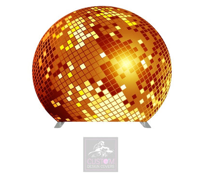 Gold Mirror Ball Half Circle Backdrop Cover