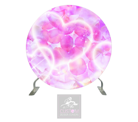 Pink Hearts Full Circle Backdrop Cover (DOUBLE SIDED)