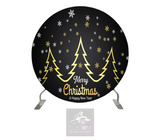 Black & Gold Christmas Full Circle Backdrop Cover