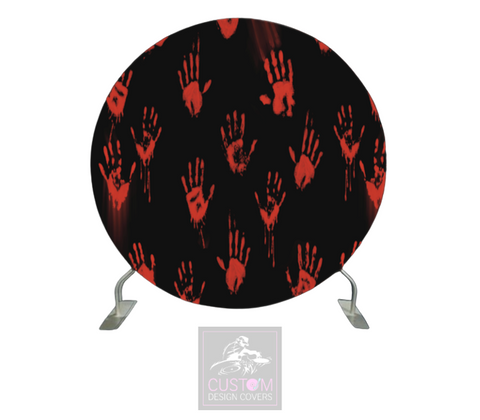 Bloody Handprints Full Circle Backdrop Cover