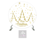 White & Gold Christmas Full Circle Backdrop Cover of