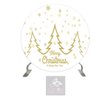 White & Gold Christmas Full Circle Backdrop Cover of