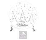 White & Grey Christmas Full Circle Backdrop Cover