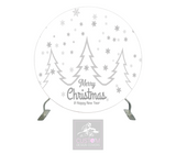 White & Grey Christmas Full Circle Backdrop Cover