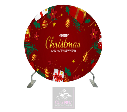 Merry Christmas Full Circle Backdrop Cover