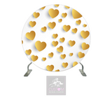 Gold Hearts Full Circle Backdrop Cover