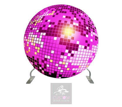 Pink Mirror Ball Full Circle Pillowcase Backdrop Cover