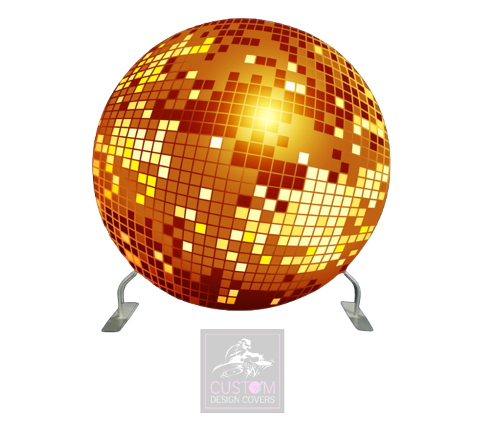 Gold Mirror Ball Full Circle Backdrop Cover