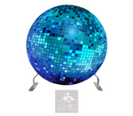 Blue Mirror Ball Full Circle Backdrop Cover