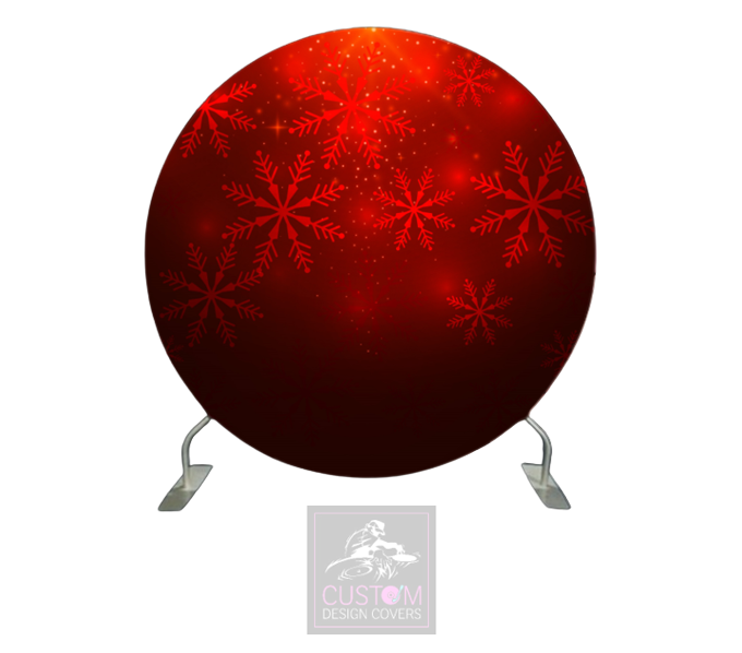 Red Snowflake Full Circle Backdrop Cover