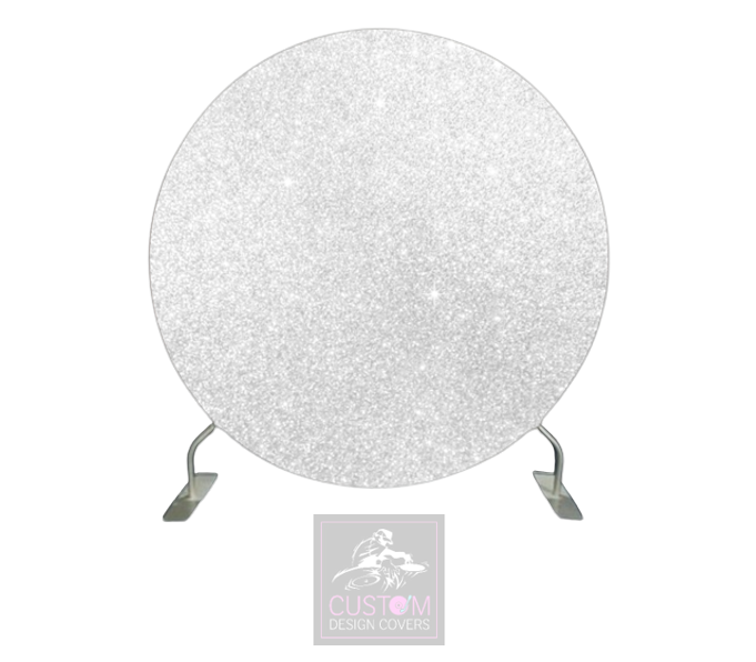 Silver Glitter Full Circle Backdrop Cover