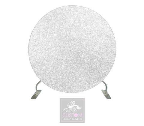 Silver Glitter Full Circle Backdrop Cover (DOUBLE SIDED)