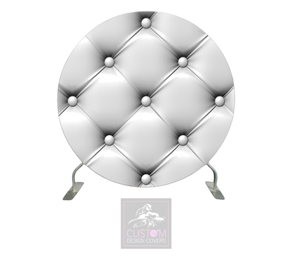 White Chesterfield Full Circle Backdrop Cover (DOUBLE SIDED)