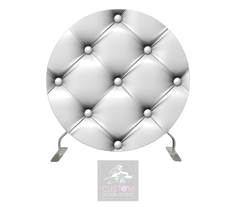 White Chesterfield Full Circle Backdrop Cover (DOUBLE SIDED)