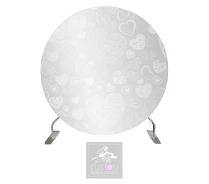 Grey Hearts Full Circle Pillowcase Backdrop Cover