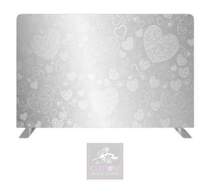 Grey Hearts Lycra Pillowcase Backdrop Cover (DOUBLE SIDED)