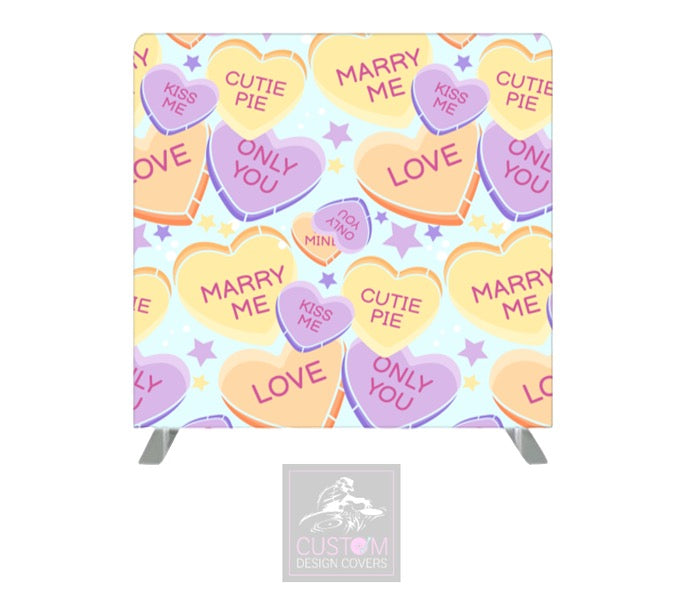 Love Hearts Lycra Pillowcase Backdrop Cover