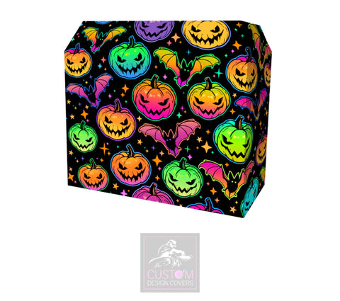 Halloween Pumpkin and Bats S&H Lycra DJ Booth Cover
