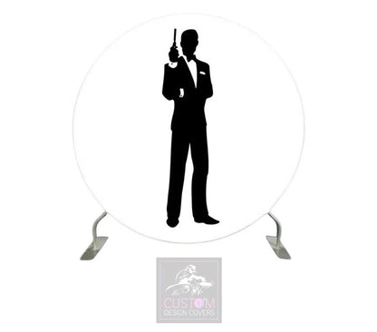 Secret Agent White Full Circle Backdrop Cover (DOUBLE SIDED)