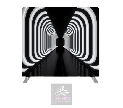 Black & White Tunnel Lycra Pillowcase Backdrop Cover (DOUBLE SIDED)