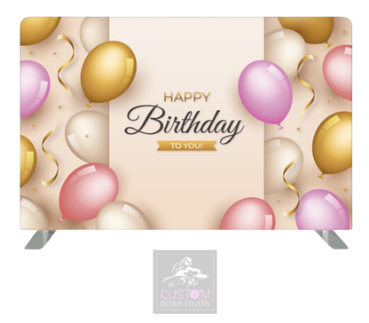 Happy Birthday Lycra Pillowcase Backdrop Cover