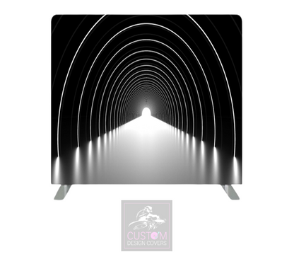 Black & White Tunnel Lycra Pillowcase Backdrop Cover (DOUBLE SIDED)