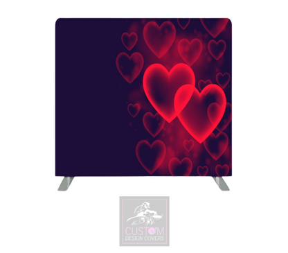 Red Hearts Lycra Pillowcase Backdrop Cover