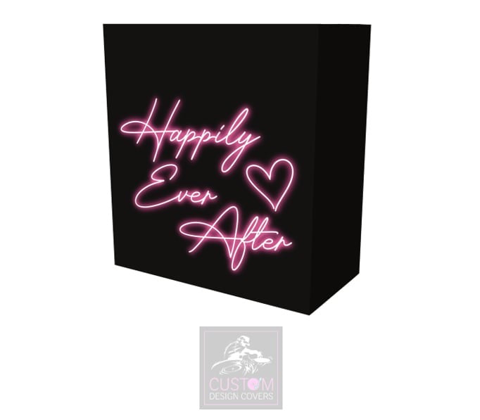 Neon Effect Happily Ever After Pink on Black Booth Cover Truss