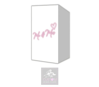 Neon Effect Mr & Mrs Pink on White Booth Cover Micron