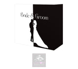 Bride & Groom Silhouette Lycra DJ Booth Cover